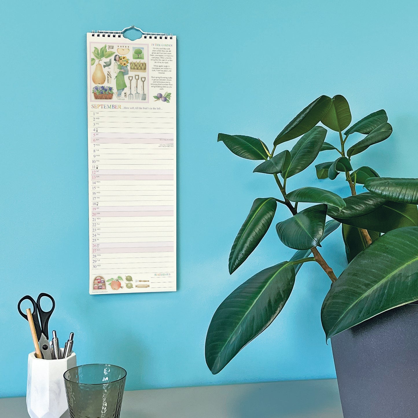 Garden Days Slim Calendar 2026