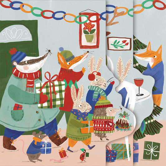 Woodland Party Folding Scene Eight Cards