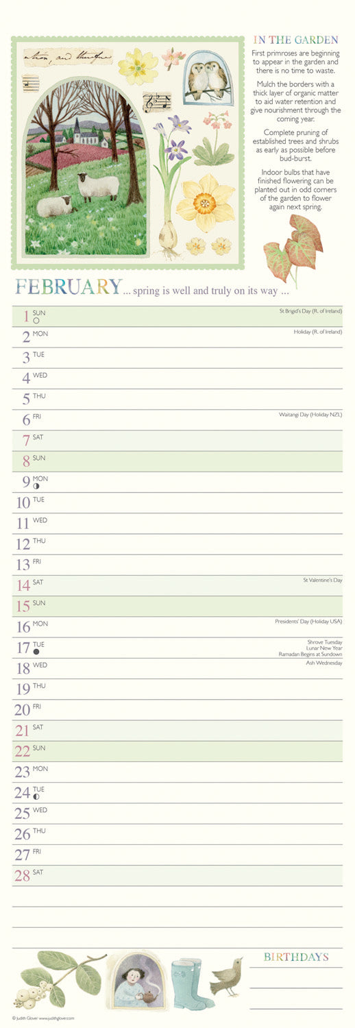 Garden Days Slim Calendar 2026