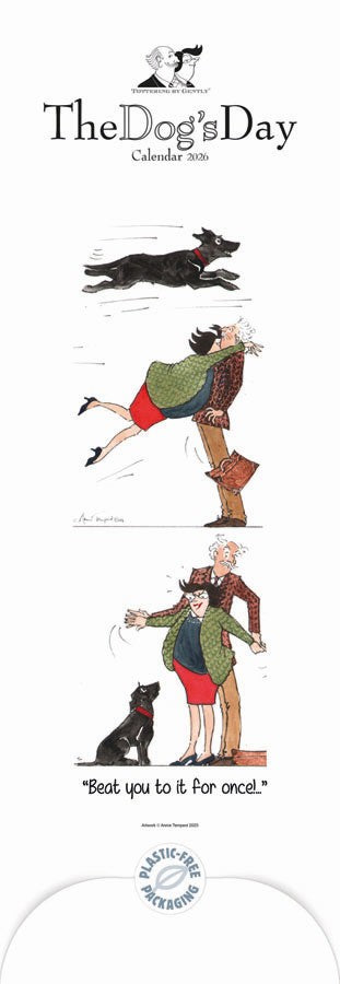 Tottering By Gently Dog's Day Slim Calendar 2026