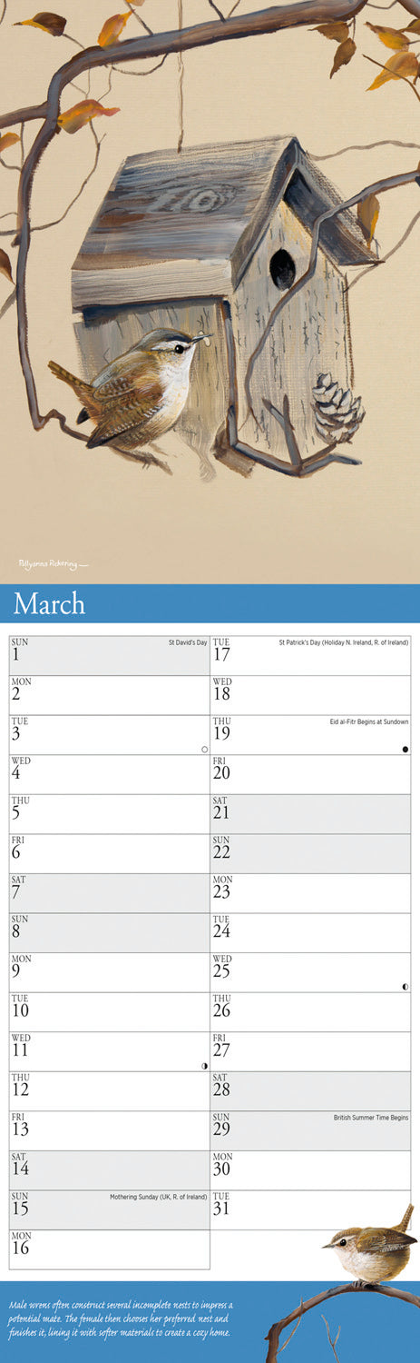 Garden Birds By Pollyanna Pickering Slim Calendar 2026