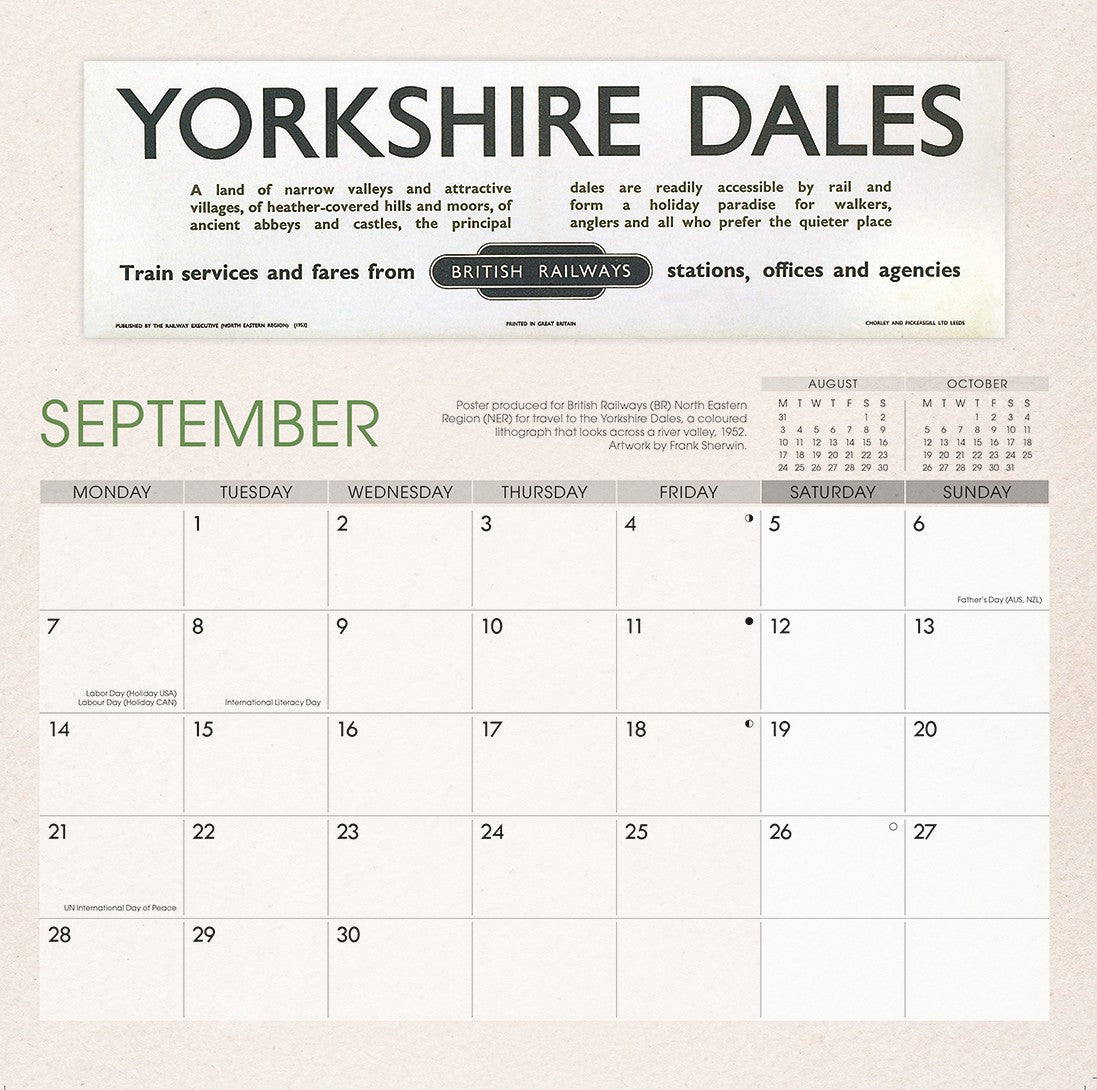 Oxfam Railway Wall Calendar 2026