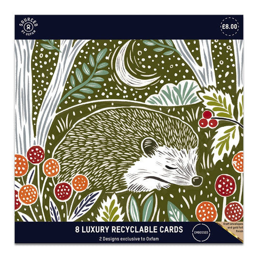 Lino Print Animals Eight Cards