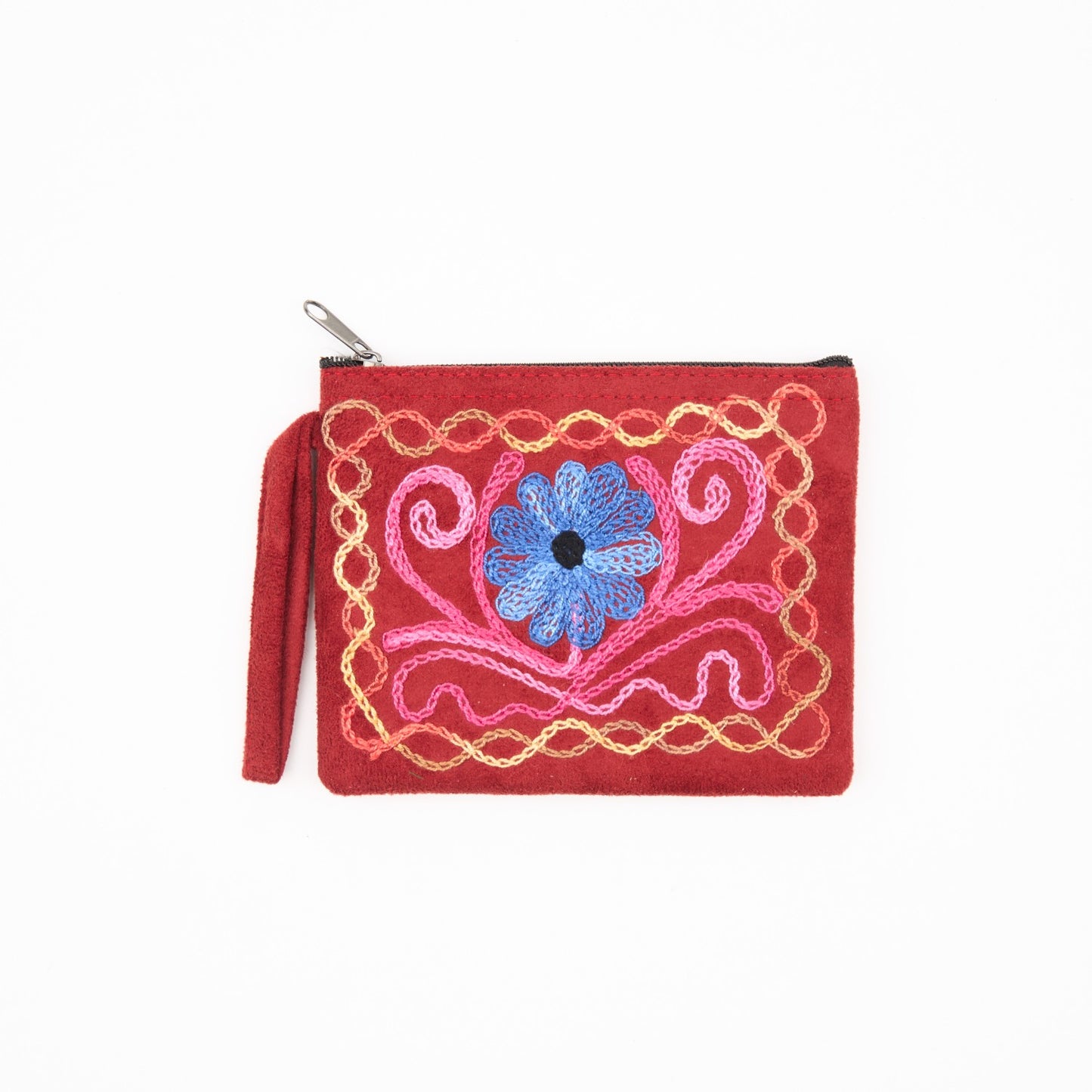 Embroidered Flower Pouch