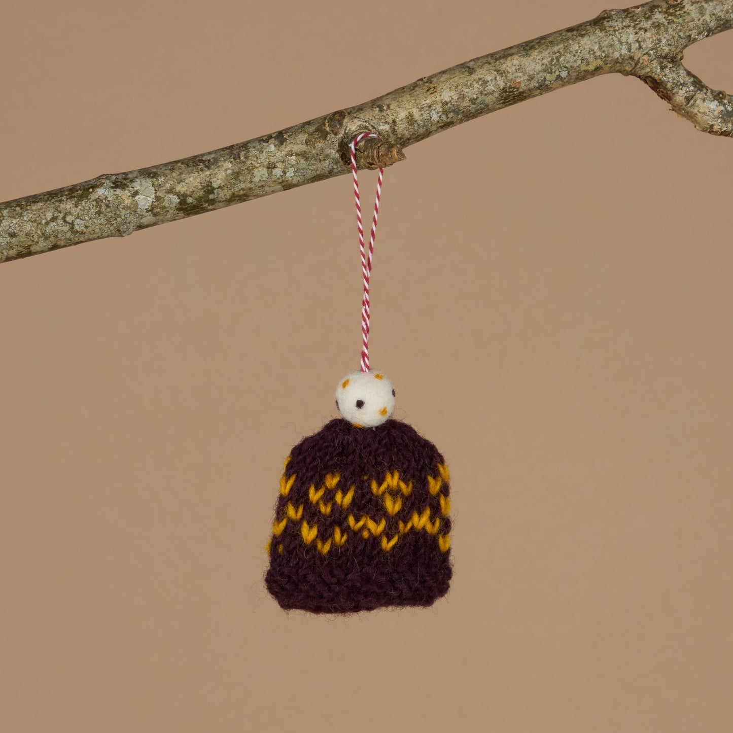 Fairisle Bobble Knit Hat Decoration