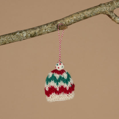 Fairisle Bobble Knit Hat Decoration